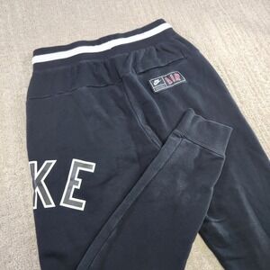 Nike Joggers Men Small NSW Air Black Fleece Sweatpants Athleisure Spellout